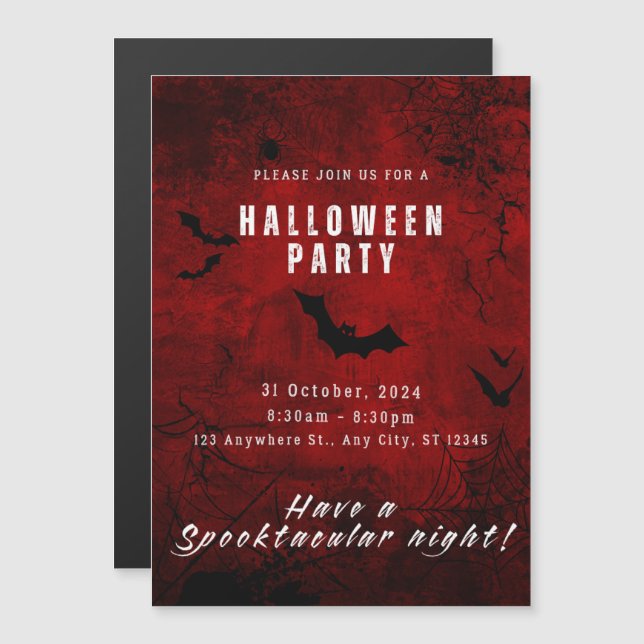 Magnética Invitación a la fiesta de Halloween (Anverso/Reverso)