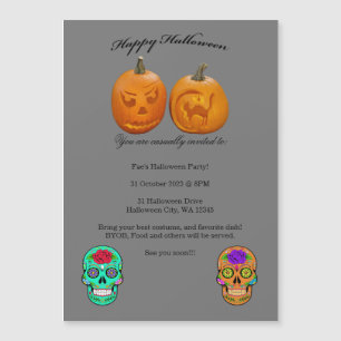 Magnética Invitación a la fiesta de Halloween de la calabaza