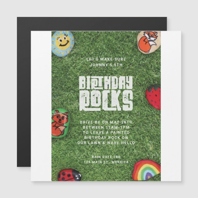 Magnética Invitación al cumpleaños de los niños de Coronavir (Anverso/Reverso)