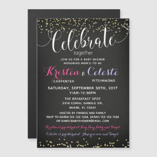 Magnética Invitación de Baby Shower, amigos conjuntos combin