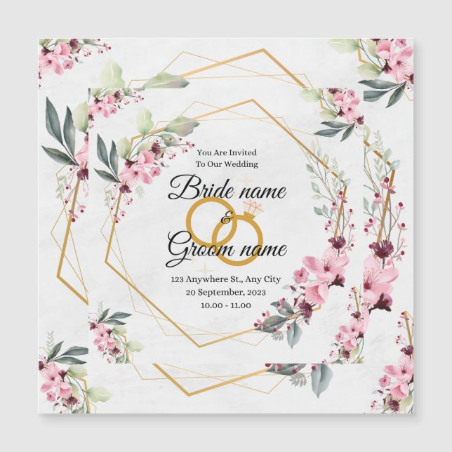 Magnética invitación de boda (Anverso)