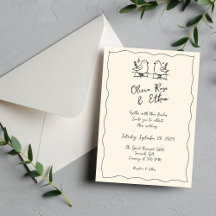 Invitación de Boda Caprichosa Dibujada a Mano / Do