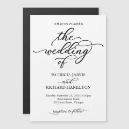 Magnética Invitación de boda con caligrafía elegante