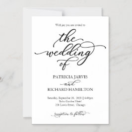 Magnética Invitación de boda con caligrafía elegante