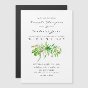 Magnética Invitación de boda de bosque en acuarela
