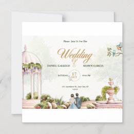 Magnética Invitación de Boda – Diseño de Gazebo de Jardín co