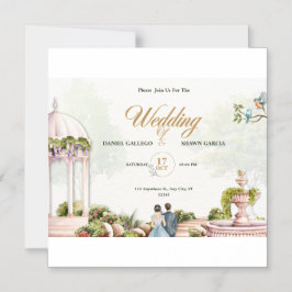 Magnética Invitación de Boda – Diseño de Gazebo de Jardín co