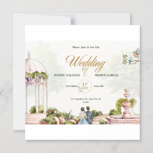 Magnética Invitación de Boda – Diseño de Gazebo de Jardín co