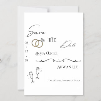 Magnética Invitación de boda estética elegante y limpia