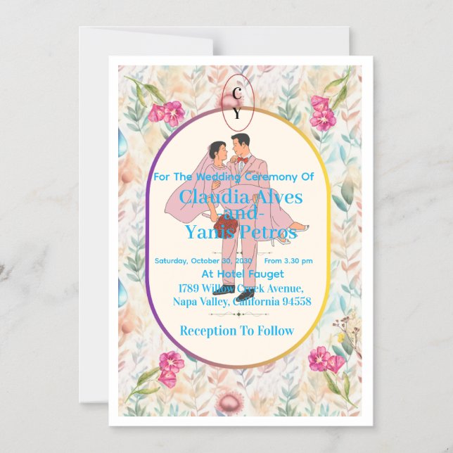 Magnética Invitación de Boda Personalizada (Anverso)
