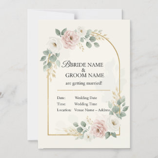 Magnética Invitación de Boda Romántica Elegante Modo Minimal