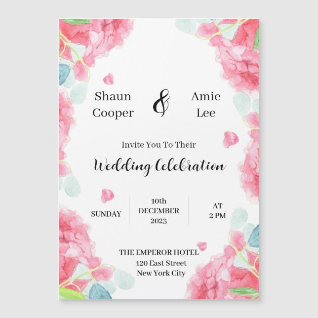 Magnética Invitación de Boho Boho Sweet Watercolor (Anverso)