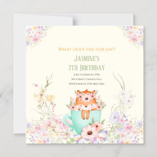 Magnética Invitación de cumpleaños floral mágica del bosque