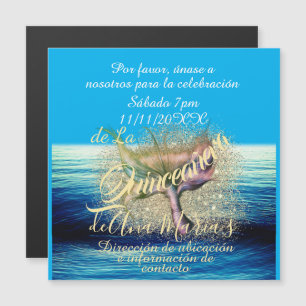 Magnética Invitación de fiesta de cumpleaños de la sirena