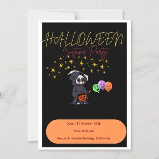 Magnética Invitación de fiesta de Halloween linda y espeluzn