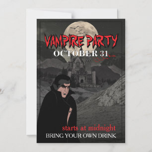 Magnética Invitación de fiesta de vampiros texto personaliza