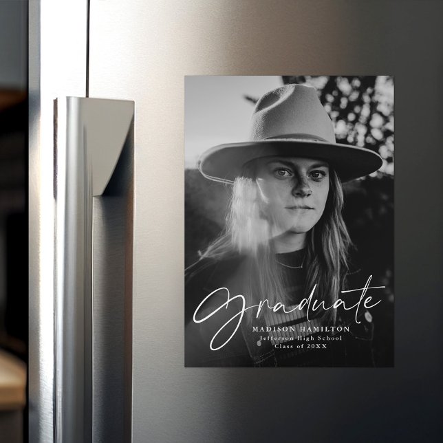 Magnética Invitación de Graduación de Fotografías con Guión  (Subido por el creador)