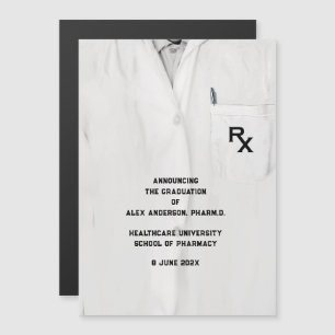 Magnética Invitación de graduación de la Escuela de Farmacia