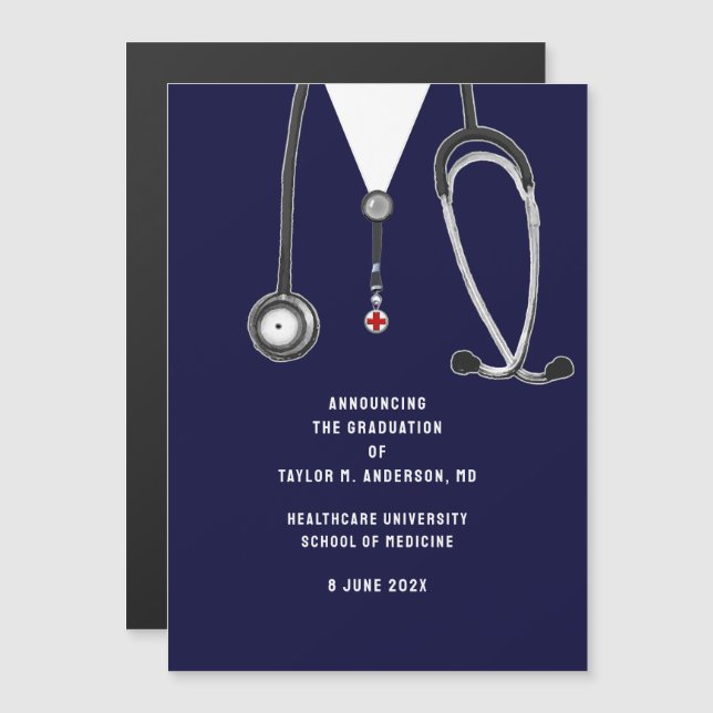 Magnética Invitación de graduación de la Facultad de Medicin (Anverso/Reverso)