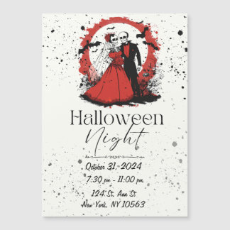 Magnética Invitación de Halloween Rojo