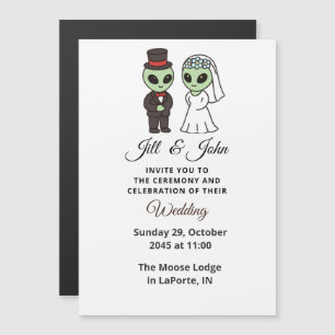 Magnética Invitación Formal a la Ceremonia de Boda Alien