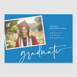 Magnética Invitación moderna de instantáneas para graduados 