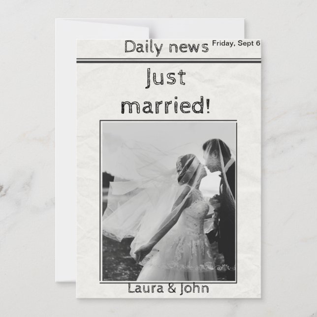 Magnética invitación para boda y fiestas (Anverso)