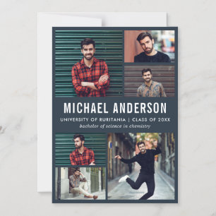 Magnética Medianoche 6 Invitación de graduados de pizarra fo