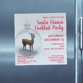 Magnética Navidades Llama Fiesta de cócteles Invitación magn