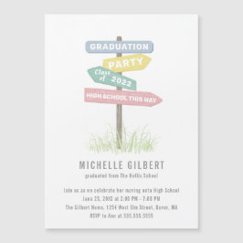 Magnética Rótulo callejero Invitación a una fiesta de gradua