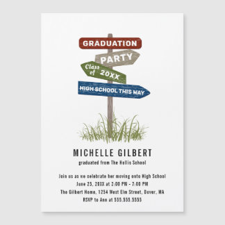 Magnética Rótulo callejero Invitación a una fiesta de gradua