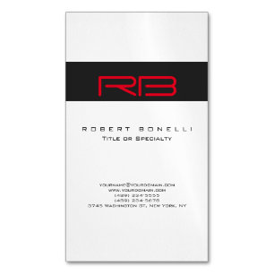 Magnética Tarjeta de visita Chubby Monogram White Dark Gray