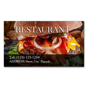 Magnética tarjeta de visita editable de restaurante
