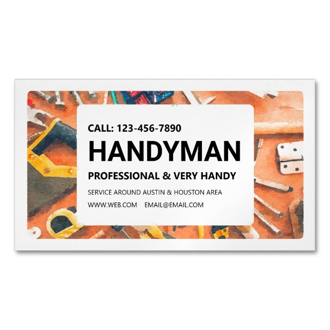 Magnética Tarjeta de visita Magnet: Servicios de Handyman (Anverso)