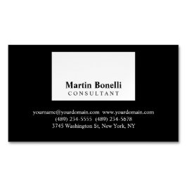 Magnética Tarjeta de visita profesional Black White Modernis