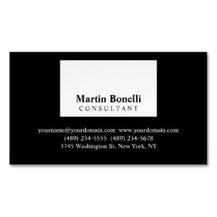 Magnética Tarjeta de visita profesional Black White Modernis
