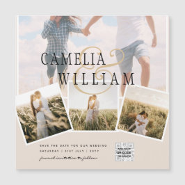 MAGNETICChampagne Rubor FOTO Guardar la fecha QRco