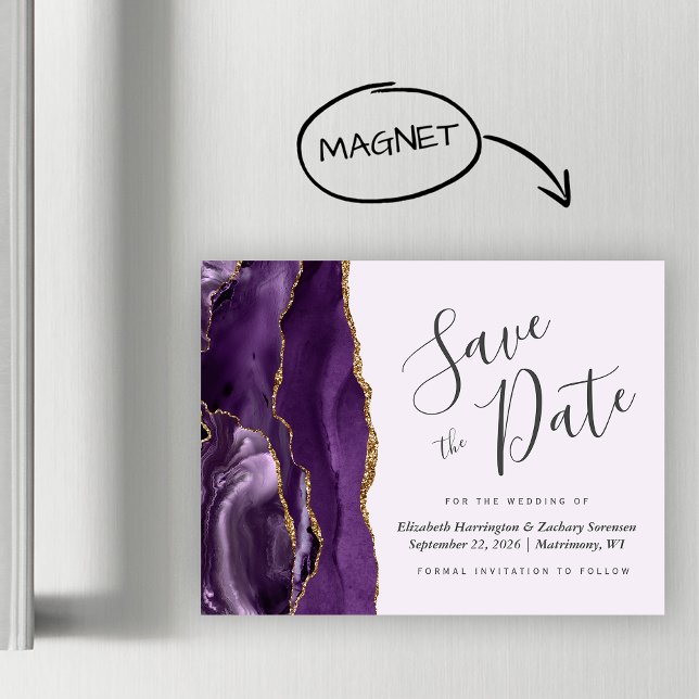Magnético Boda de Lilac Agate Púrpura Guardar fech (Subido por el creador)
