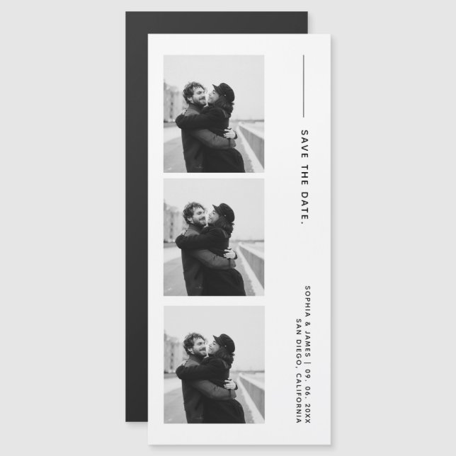 Magnético de Boda de fotos clásico Guardar la fech (Anverso/Reverso)