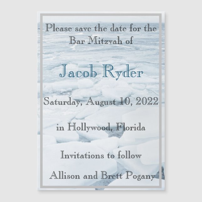 Magnético de flote de hielo Guardar la fecha (Anverso)