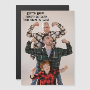 Magnético de la tarjeta del día del padre fotográf