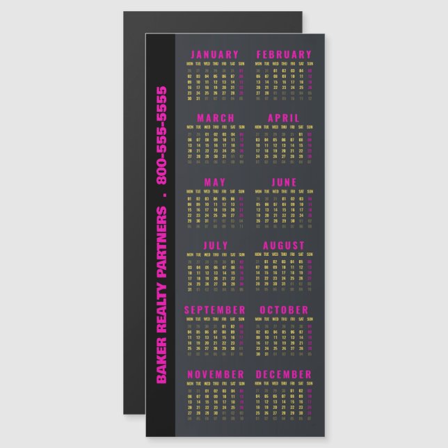 Magnético de negocios de 2023 (Anverso/Reverso)