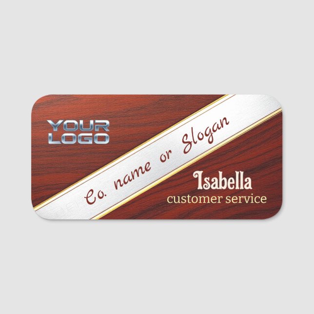 Magnético Empleado Empresarial Etiqueta de nombre  (Anverso)