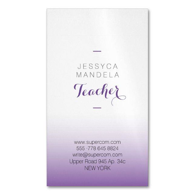 Magnético profesor de tarjetas de negocios (Frente vertical)