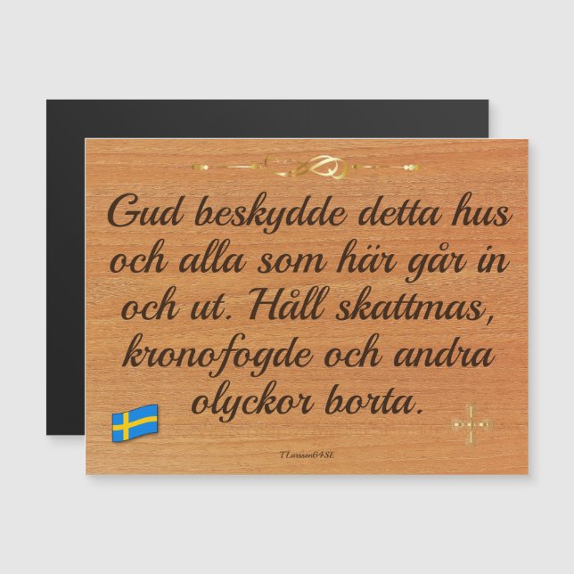 Magnetiskt kort — Gud beskydde (Anverso/Reverso)