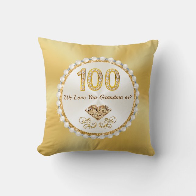 Magnífica almohada de cumpleaños 100, cumpleaños 1 (Anverso)