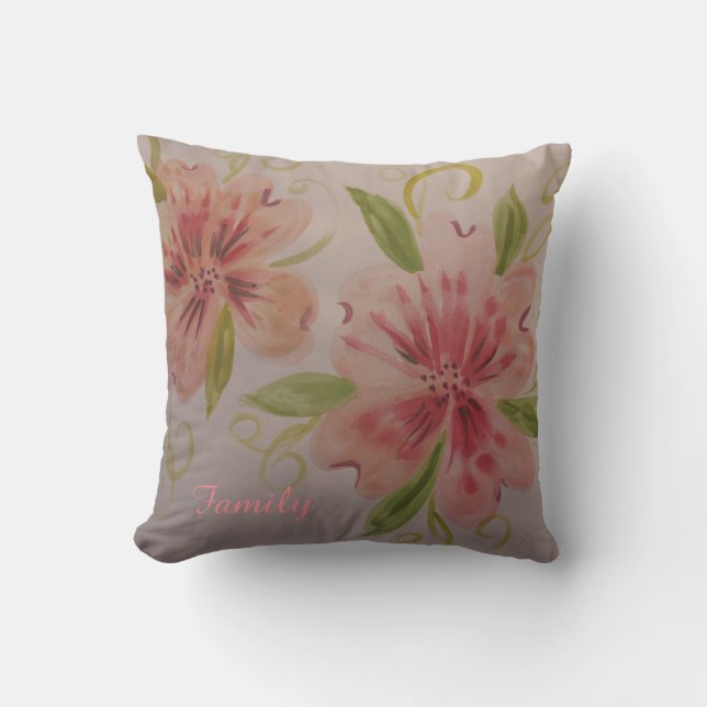 Magnífica almohada decoradora de coral rosa (Anverso)