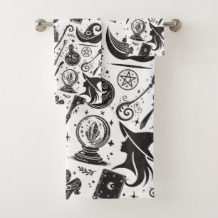 Magnífica Bruja Whimsical Wiccan Pagan Negro y Bla