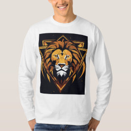 "Magnífica camiseta blanca gráfica de león"