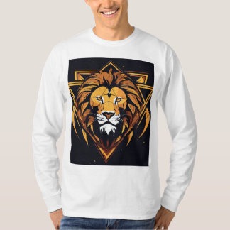 "Magnífica camiseta blanca gráfica de león"